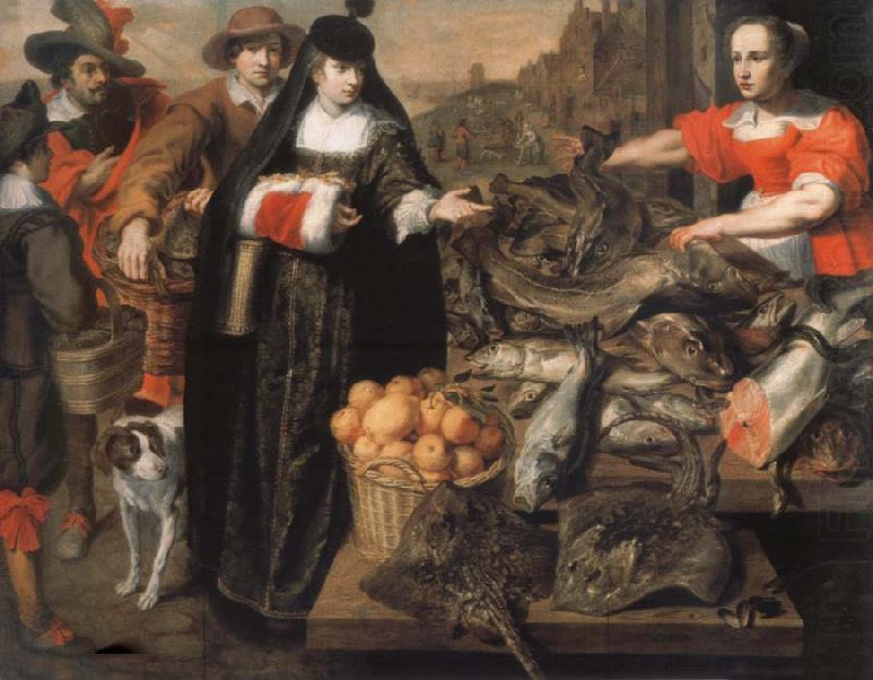 Adriaen Van Utrecht The old fish market in Antwerp china oil painting image